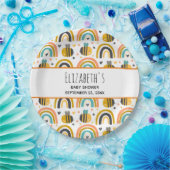 Niedliche Hummel und Regenbogen Muster Babydusche Pappteller (Party)