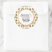 Niedliche Hummel und Regenbogen Muster Babydusche Runder Aufkleber (Tasche)