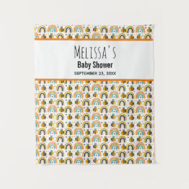 Niedliche Hummel und Regenbogen Muster Babydusche Wandteppich