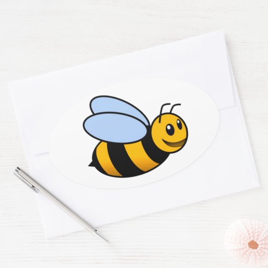 Niedliche Hummelaufkleber Ovaler Aufkleber (Umschlag)