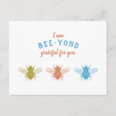 Niedliche Hummelbiene Vielen Dank Postkarte (Vorderseite)