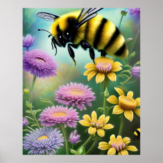Niedliche Hummelblume Kunst Poster