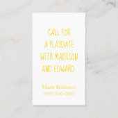 Niedliche Hummelblume Telefonnummerkarte (Rückseite)