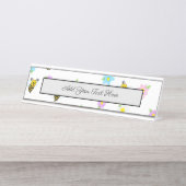 Niedliche Hummelblüte Gelbe Hummelblüte Schreibtischnamensplakette (Vorderseite )