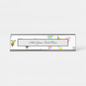 Niedliche Hummelblüte Gelbe Hummelblüte Schreibtischnamensplakette (Vorderseite )