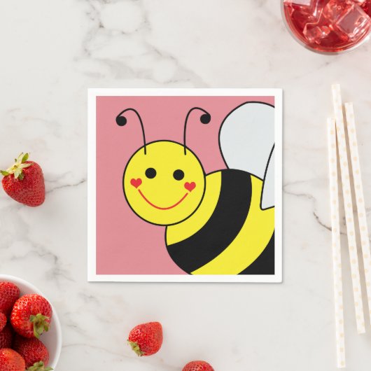 Niedliche Hummelfarbe Rosa Serviette (Beispiel)