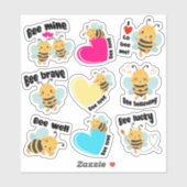 Niedliche Hummelfreude Bestätigungsblatt 9 Aufkleber (Blatt)