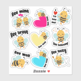 Niedliche Hummelfreude Bestätigungsblatt 9 Aufkleber