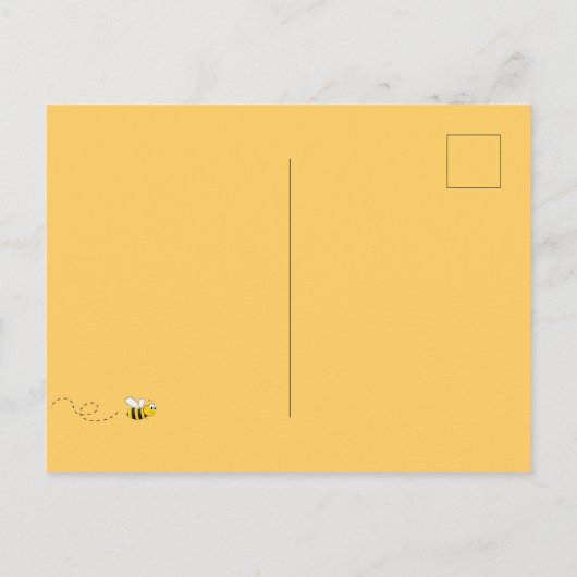 Niedliche Hummelgelbe Sonnenblumen Babydusche Postkarte (Rückseite)