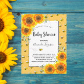 Niedliche Hummelgelbe Sonnenblumen Babydusche Postkarte