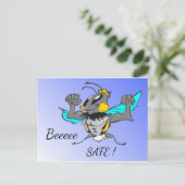 Niedliche Hummelkruste. Text "Be Safe" Postkarte (Stehend Vorderseite)