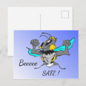 Niedliche Hummelkruste. Text "Be Safe" Postkarte (Vorne/Hinten)