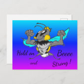 Niedliche Hummelkruste. Text "Halten" Postkarte (Vorne/Hinten)