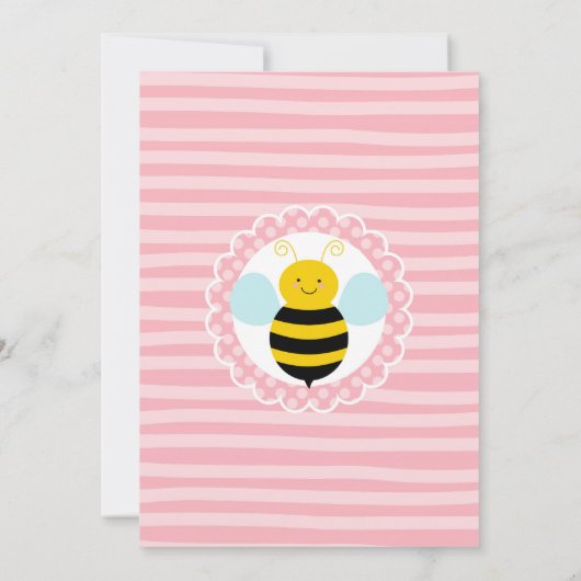 Niedliche Hummelmädchen Einladung zum Geburtstag (Rückseite)