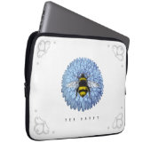 Niedliche Hummeln auf Blaue Blume Laptopschutzhülle (Vorne Rechts)