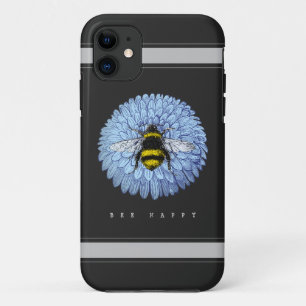 Niedliche Hummeln auf Blauer Blume Naturschwarz Case-Mate iPhone Hülle