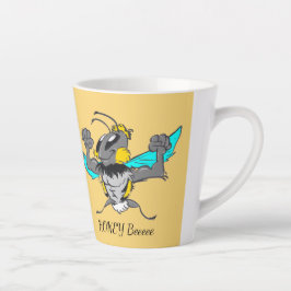 Niedliche Hummeln Cartoon Cust.Text Gelbe Latte Ta Milchtasse