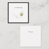 Niedliche Hummeln Danke Mini-Note-Karte Mitteilungskarte (Vorne/Hinten)