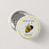 Niedliche Hummeln Gelb und Schwarz | HapBee Birthd Button (Vorne & Hinten)