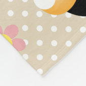 Niedliche Hummeln und farbenfrohe Blume Muster Fleecedecke (Ecke)