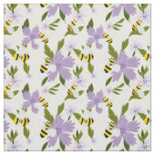 Niedliche Hummeln und violette Blumen Stoff (Muster)