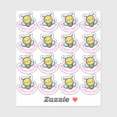 Niedliche Hummelstickerin nach Maß geschnitten Vin Aufkleber (Blatt)