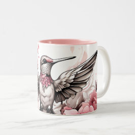 Niedliche Hummingbird-Designs auf Zwei-Tone-Kaffee Zweifarbige Tasse