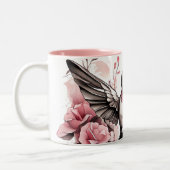 Niedliche Hummingbird-Designs auf Zwei-Tone-Kaffee Zweifarbige Tasse (Links)