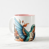 Niedliche Hummingbird-Kollektion der Zwei-Tone-Kaf Zweifarbige Tasse (Vorderseite Links)