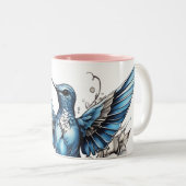 Niedliche Hummingbird-Küchensammlung Zweifarbige Tasse (VorderseiteRechts)
