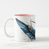 Niedliche Hummingbird-Küchensammlung Zweifarbige Tasse (Links)