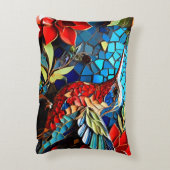 Niedliche Hummingbird-Mosaike Dekokissen (Rückseite(Vertikal))