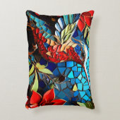 Niedliche Hummingbird-Mosaike Dekokissen (Vorderseite(Vertikal))