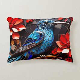 Niedliche Hummingbird-Mosaike Dekokissen