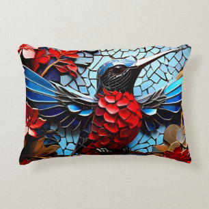 Niedliche Hummingbird-Mosaike Dekokissen