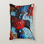 Niedliche Hummingbird-Mosaike Dekokissen (Vorderseite(Vertikal))