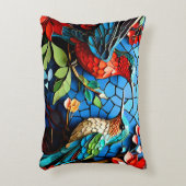 Niedliche Hummingbird-Mosaike Dekokissen (Vorderseite(Vertikal))