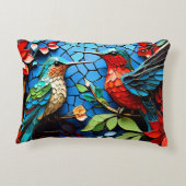 Niedliche Hummingbird-Mosaike Dekokissen (Rückseite)