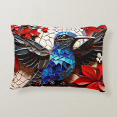 Niedliche Hummingbird-Mosaike Dekokissen (Rückseite)