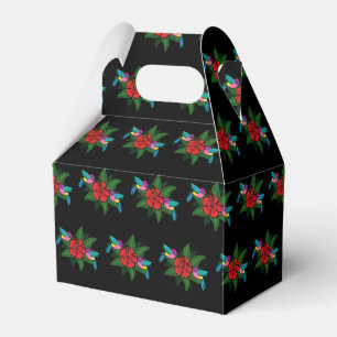 Niedliche Hummingsvögel auf Hibiskus Blume Cartoon Geschenkschachtel