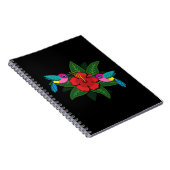 Niedliche Hummingsvögel auf Hibiskus Blume Cartoon Notizblock (Rechte Seite)