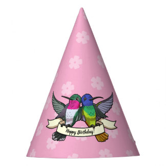 Niedliche Hummingvögel Gerne zum Geburtstag! Ribbo Partyhütchen