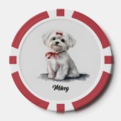 Niedliche Hundabbildung - Maltesisch Pokerchips (Vorderseite)