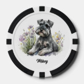 Niedliche Hundabbildungen - Schnauzer - Pokerchips (Vorderseite)