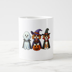 Niedliche Hunde als Geist, Hexe und Vampir Jumbo-Tasse