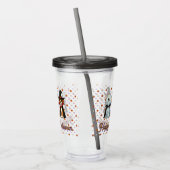 Niedliche Hunde als Gespenst, Hexe & Vampire Acryltrinkbecher (Links)