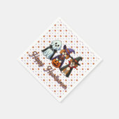 Niedliche Hunde als Gespenst, Hexe & Vampire Serviette (Ecke)