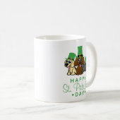 Niedliche Hunde am St. Patrick's Day Leprechaun Ha Kaffeetasse (VorderseiteRechts)