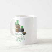 Niedliche Hunde am St. Patrick's Day Leprechaun Ha Kaffeetasse (Vorderseite Links)