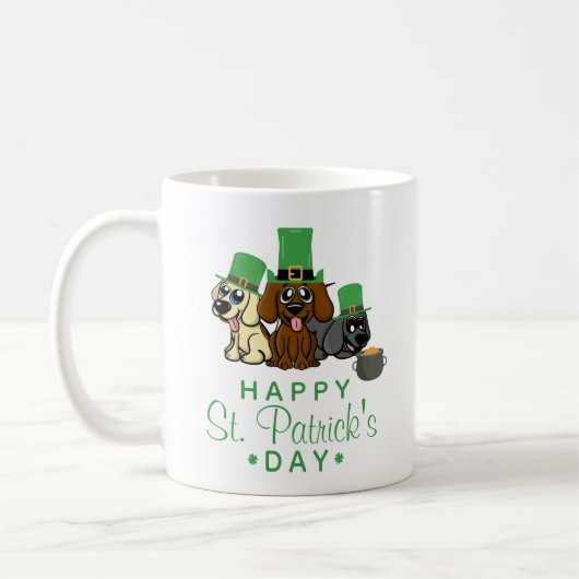 Niedliche Hunde am St. Patrick's Day Leprechaun Ha Kaffeetasse (Links)